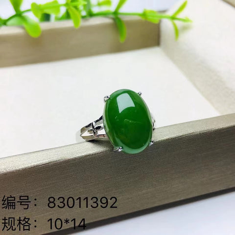 11392 Cincin Telur Jasper Alami Ukuran 10 * 14mm Set dalam Gaya Perak 925 Termasuk pajak pengiriman.
