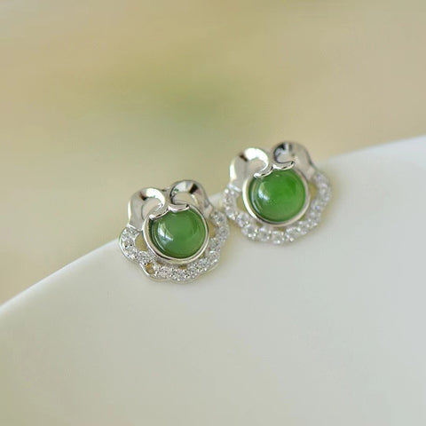12003 Anting-Anting Halus Jasper Alami 925 Tatahan Perak Ukuran 5 * 5mm Desain Unik Sudah termasuk pajak pengiriman.