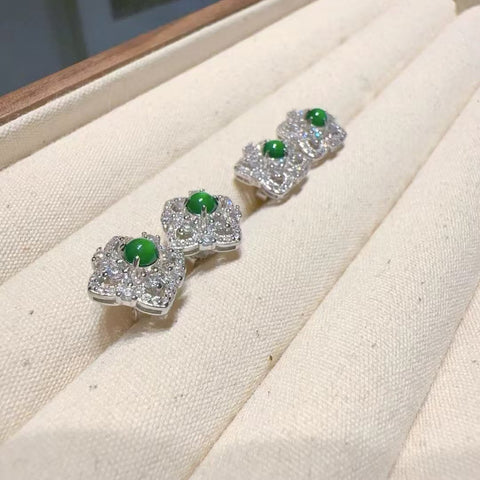 Anting Giok Guatemala Alami dengan Gaya Perak 925; Sudah Termasuk Pajak Pengiriman