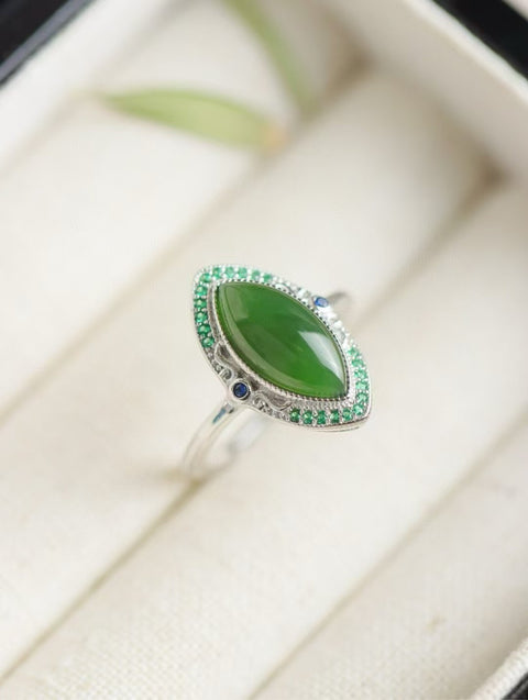Cincin Mata Kuda Jasper Alami yang terbuat dari perak 925 dengan tekstur dan kehangatan yang lembut, gaya yang indah, sudah termasuk ongkos kirim dan pajak.
