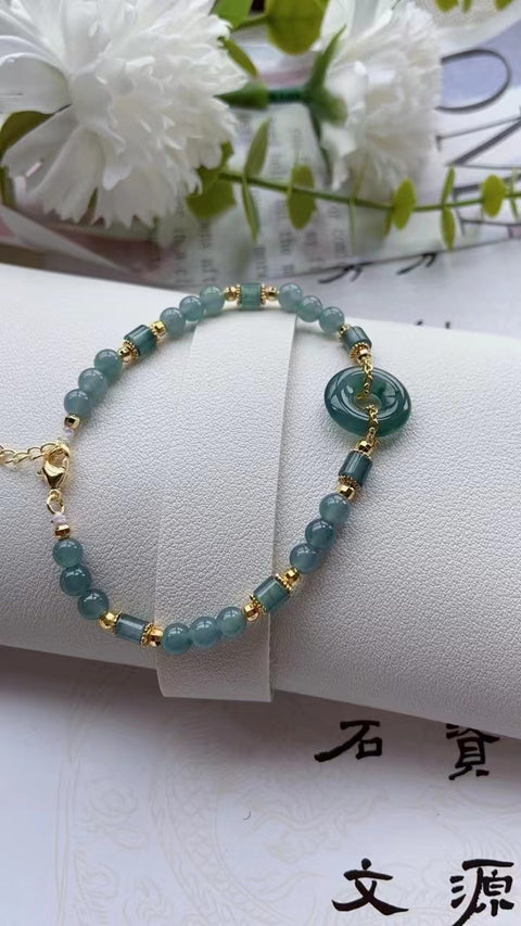 Gelang Jadeite Guatemala Alami Bahan bersih & Gaya Cantik dan modis Sudah termasuk pajak pengiriman.