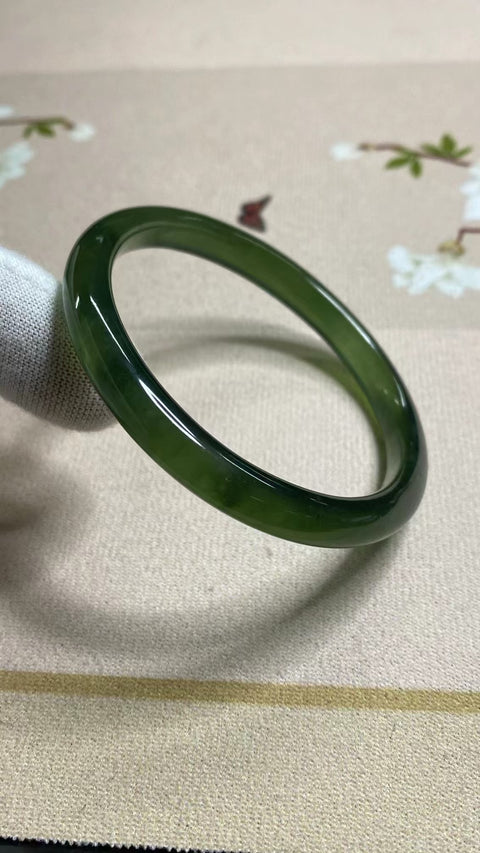Gelang Garis Kecantikan Giok Cui Fine Cui Ukuran 53 ~ 55mm Ukuran 54.1mm Lebar 7.5mm Giok semuanya alami Pola acak Termasuk ongkos kirim dan pajak