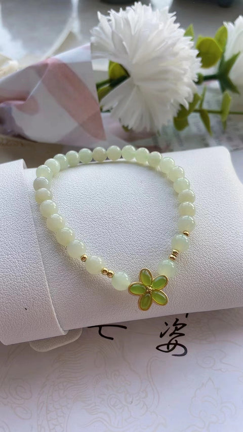 Gelang Pelaut Bening Giok Hetian Alami Model: Gaya 0.6 Giok bersih, halus dan hangat Termasuk pajak pengiriman