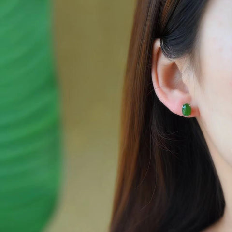 Anting Jasper Alami 925 Pengaturan Perak & nbsp; Ukuran 6 * 8mm Gaya Busana Sederhana Gaya Sederhana Indah dan Murah Hati Termasuk Pajak Pengiriman