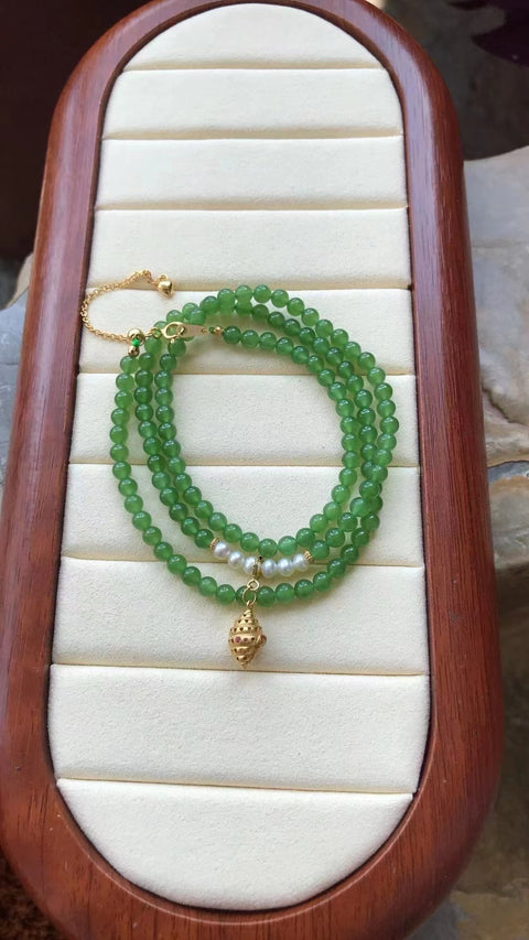 Gelang dan Kalung Giok Jasper Alami Giok bersih dan halus Ukuran 4mm Sudah termasuk ongkos kirim dan pajak.