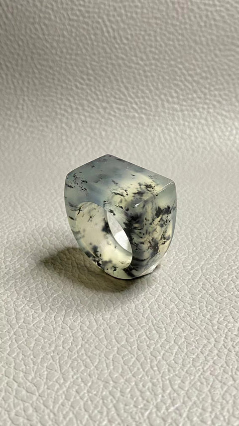 Cincin Tinta Giok Cui Alami Ukuran 19-21mm Giok bersih, halus dan hangat Sudah termasuk pajak pengiriman.