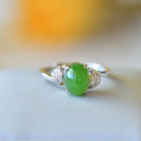 Cincin Jasper Alami yang terbuat dari perak 925, giok bersih, gaya penuh gaya & sudah termasuk pajak pengiriman