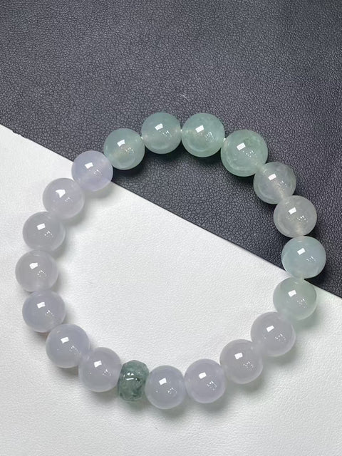 Jadeite alami adalah barang tali giok yang berair dan tembus cahaya; Ada yang berwarna hijau muda Kualitas super Termasuk ongkos kirim dan pajak