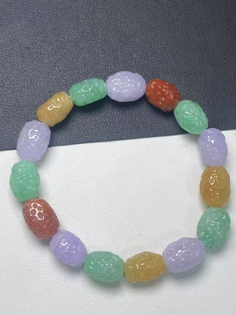 Gelang Warna Permen Giok Alami Kepala air yang bagus, warna yang segar dan indah, giok yang halus dan hangat, sudah termasuk pajak pengiriman.