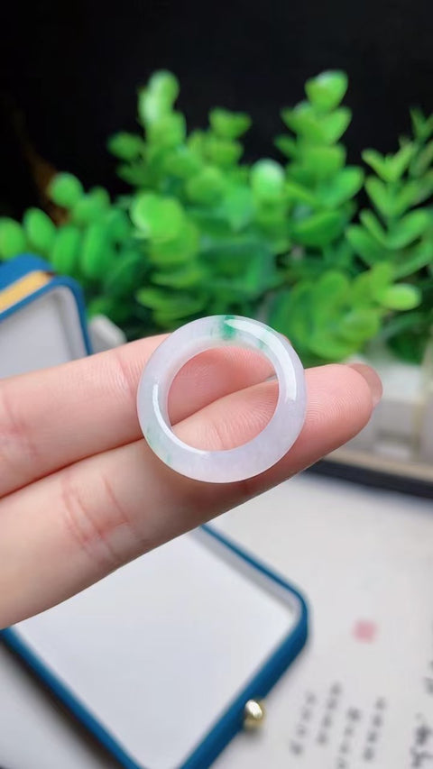 Cincin Batu Giok Alami Bahan Pit Tua Bahan Hangat Hangat Bawah Ukuran Kepala Penuh 16.7mm Sudah Termasuk Pajak Pengiriman