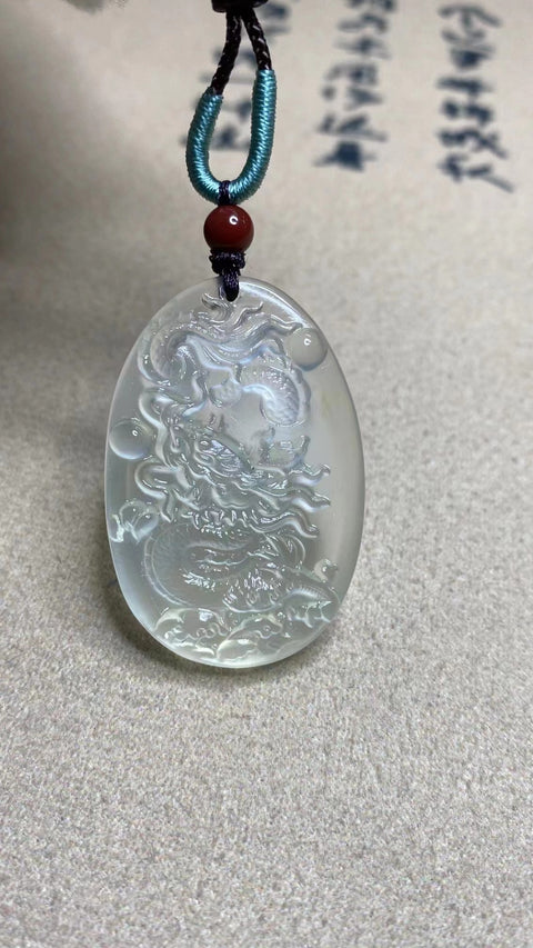 Naga Shio Cina: Liontin Giok Halus, Naga Shio Cina, Ukuran: 42✖️28mm Sudah termasuk pajak pengiriman.