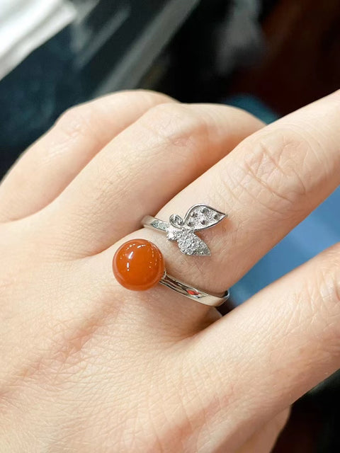 Cincin merah alami 💍 tatahan perak s925, tatahan bahan baku merah berkualitas tinggi, tidak ada cacat, nilai uang, warnanya sangat positif Spesifikasi: 8mm Termasuk pajak pengiriman
