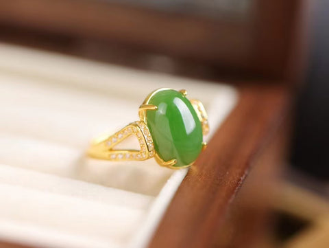 Cincin batu giok alami, terbuat dari perak 925, batu giok yang halus dan hangat, gaya yang indah, jumlah besar, sudah termasuk pajak pengiriman.
