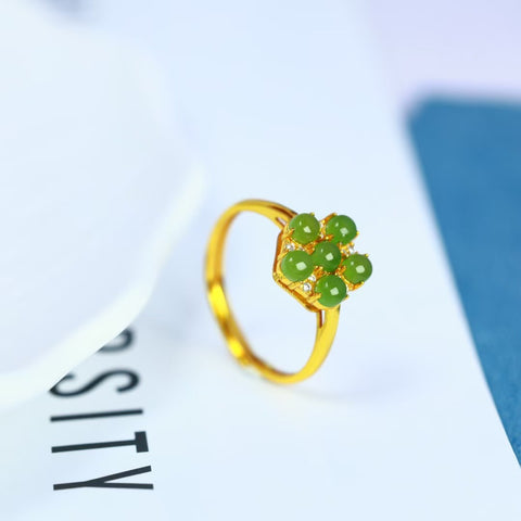 Cincin Perak S925 dengan Giok Bayam Hetian 11290-2# Ukuran batu: 3×3 mm. Gratis ongkos kirim dan pajak.