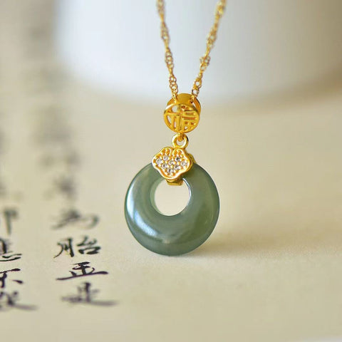 3272Q-2 Set Kalung Gesper Perdamaian Jasper Alami dalam Gaya 925 Perak Ukuran 15 * 15mm Sudah termasuk pajak pengiriman.