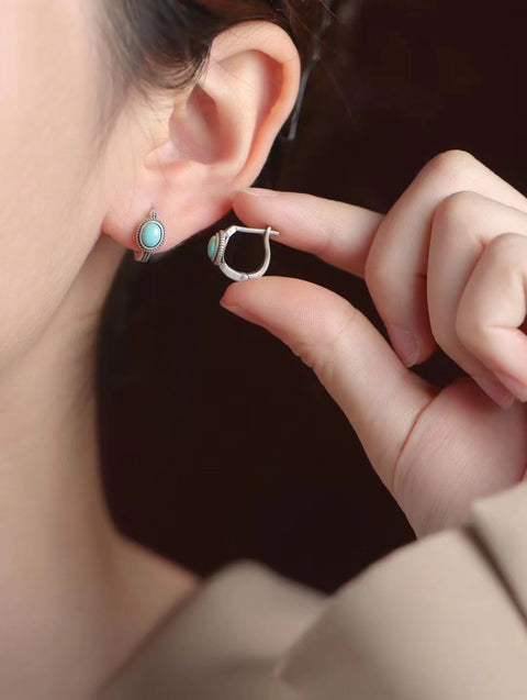 Anting-anting pirus alami 925 bertatahkan perak Kerajinan kuno retro yang sangat indah Jumlah kecil Sudah termasuk pajak pengiriman.