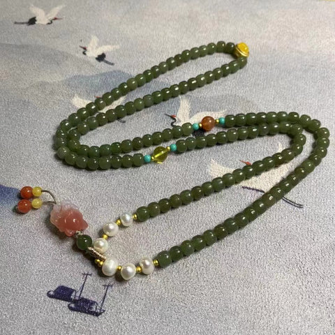 ‼️DAPAT REQUEST BERAPA BUTIR，HARGA DISESUAIKAN BERDASARKAN JUMLAH BUTIRAN ‼️Gelang hijau danau giok halus alami yang dapat dipakai multi-lingkaran Dapat dipakai empat kali Dengan aksesoris halus Ukuran 5 * 6mm Sudah termasuk pajak pengiriman.