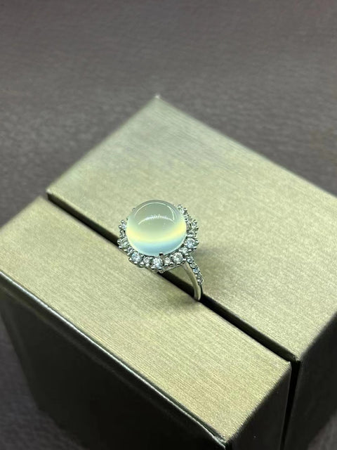 Cincin Giok Alami dari Perak 925 Ukuran 10mm Giok bersih dan halus Termasuk ongkos kirim dan pajak.