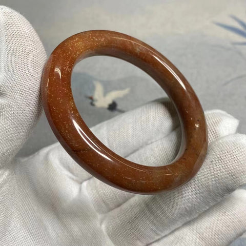 Gelang Gelang Giok Giok Bunga Cui Giok Alami Ukuran 50-52mm Ukuran 51.4mm Lebar Sisi 10mm Giok Giok secara alami Pola Bunga Acak Sudah termasuk pajak pengiriman.