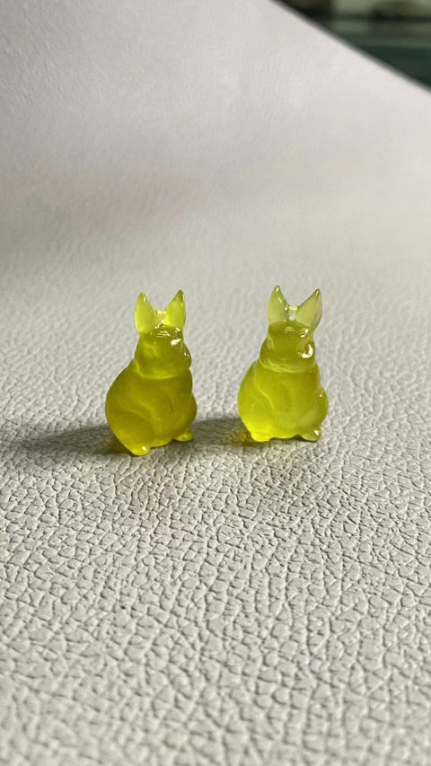 Liontin Kelinci Giok Cui Giok Alami Ukuran 27,6 * 16mm Giok baik-baik saja dan hangat, gaya yang indah, sudah termasuk pajak pengiriman.