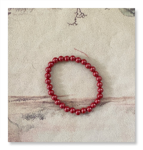 Gelang cinnabar alami, membawa keberuntungan dan membantu tidur. Kandungan cinnabar tinggi (lebih dari 95%), 6mm, harga sudah termasuk ongkos kirim dan pajak.