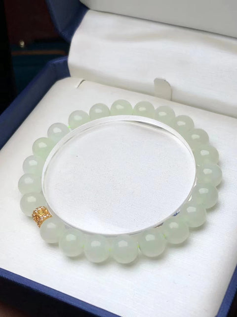 Set Cahaya Bulan Putih Giok Hetian Alami dari 925 Perak Ukuran 8mm Giok bersih dan halus Gaya sangat indah sudah termasuk pajak pengiriman