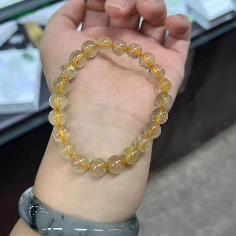 Gelang Kristal Emas Alami Ukuran 8.5mm Sudah termasuk pajak pengiriman.