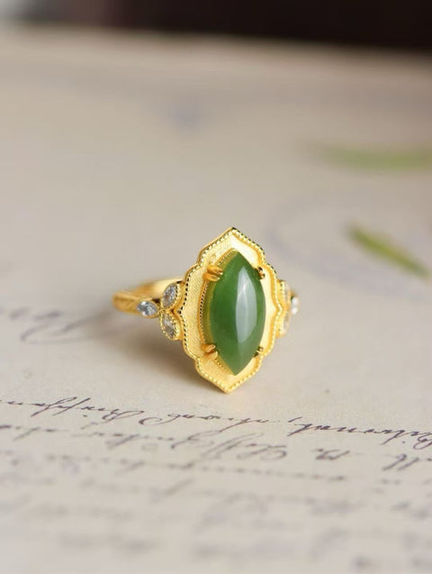 Cincin Mata Kuda Jasper Alami yang terbuat dari perak 925 dengan tekstur dan kehangatan yang lembut, gaya yang indah, sudah termasuk ongkos kirim dan pajak.