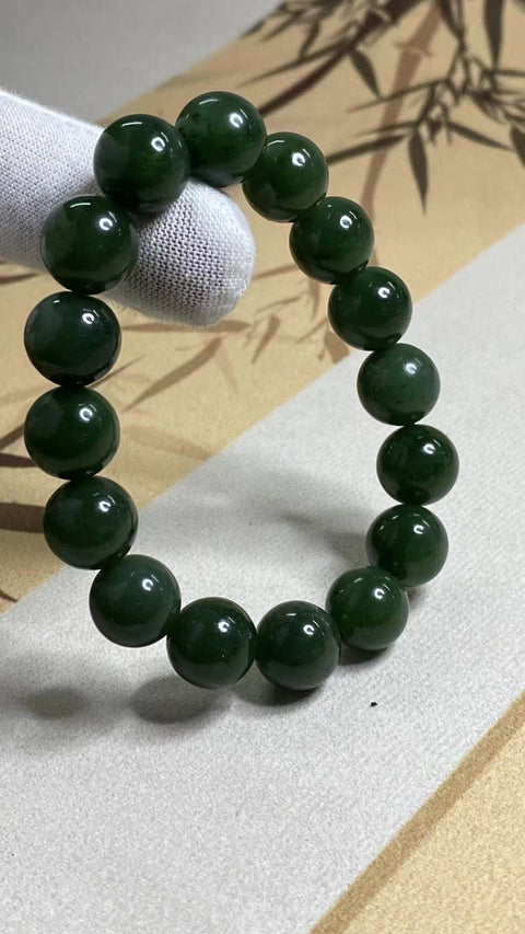 Untaian Giok Giok Hetian Alami Ukuran 12mm Giok halus dan hangat, gaya yang indah sudah termasuk pajak pengiriman.