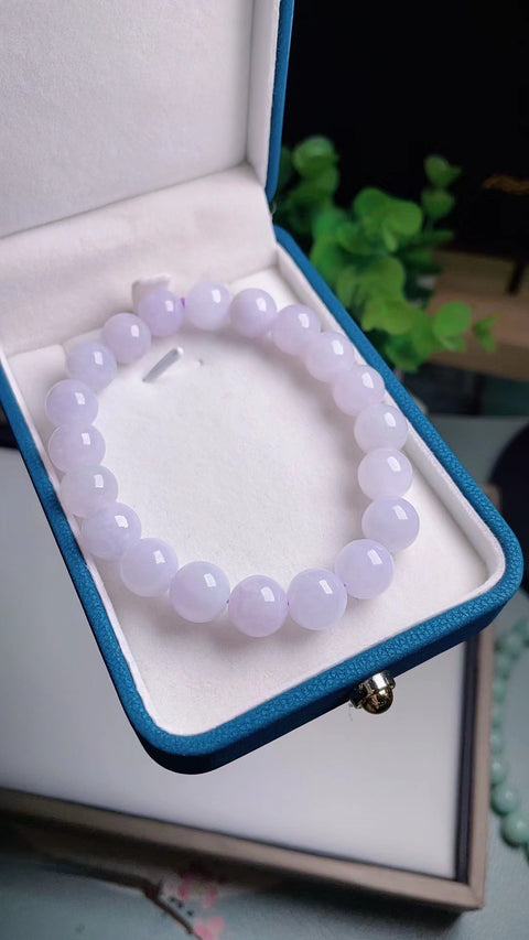 Gelang giok jadeite alami, terbuat dari material tambang lama, warna ungu muda, desain sederhana dan elegan, ukuran 1.0. Gratis ongkos kirim dan pajak.