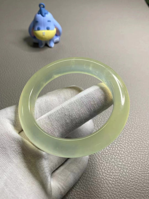 Gelang Es Giok Cui Giok Alami Ukuran 54-56mm Ukuran 55.2mm Lebar Sisi 12mm Sudah termasuk pajak pengiriman Giok secara alamiah Pola acak Sudah termasuk pajak pengiriman