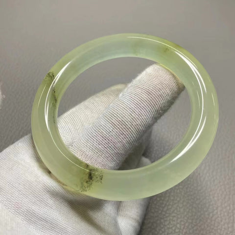 Gelang Garis Putaran Warna Musim Semi Giok Cui Giok Alami Ukuran 55-57mm Ukuran 56.3mm Lebar Sisi 10.8mm Giok terjadi secara alami Pola acak Pajak Pengiriman Termasuk