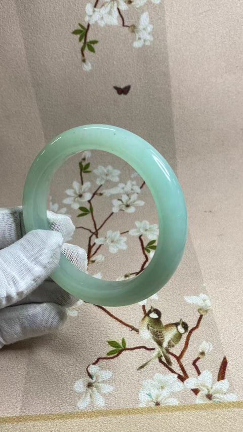 Gelang Jelly Jelly Giok Giok Cui Giok Alami Ukuran 62-64mm Ukuran 63.7mm Lebar Sisi 12.5mm Giok terjadi secara alami Pola acak termasuk pajak pengiriman