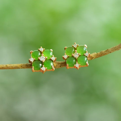 12265-1 Anting-anting Pop Jasper Alami 925 Giok Tatahan Perak halus dan hangat, gaya yang indah, sudah termasuk pajak pengiriman.