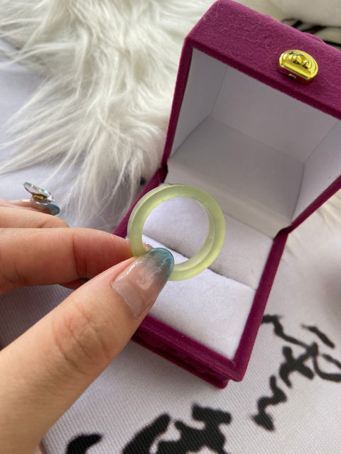 Cincin Pelek Lebar Giok Cui Giok alami bersih, halus dan hangat Ukuran 22.1mm Detik Harga Sudah Termasuk Pengiriman dan Pajak