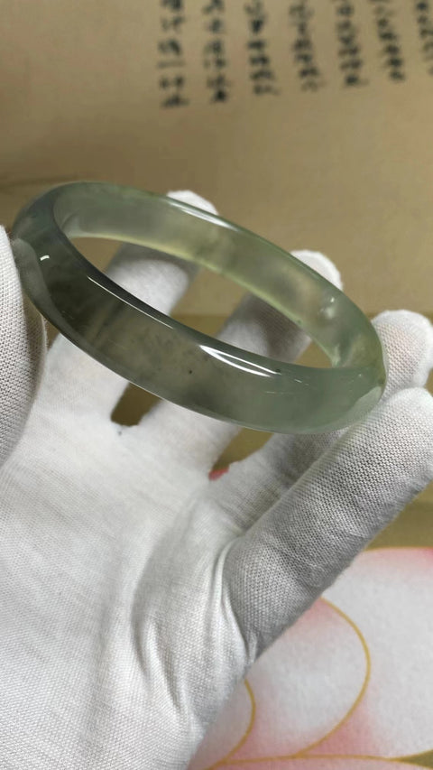 Gelang Tinta Giok Cui Alami Ukuran 64-66mm Ukuran 65.6mm Lebar Sisi 13.4mm Giok Tidak ada yang terjadi secara alami Pola acak termasuk pajak pengiriman