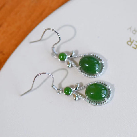 Anting Jasper Alami Ukuran Besar 8 * 10mm Gaya Pengerjaan yang indah Termasuk pengiriman dan pajak