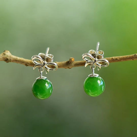 Anting Busur Jasper Alami 925 Pengaturan Perak & nbsp; Ukuran 8 * 8mm Gaya Busana Sederhana Gaya Sederhana Indah dan Murah Hati Termasuk Pajak Pengiriman