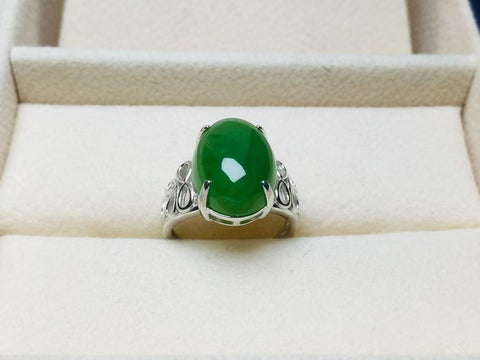 11009 Cincin Telur Jasper Alami yang terbuat dari perak 925 Ukuran 12 * 16mm Giok halus dan hangat, gaya yang indah sudah termasuk pajak pengiriman.