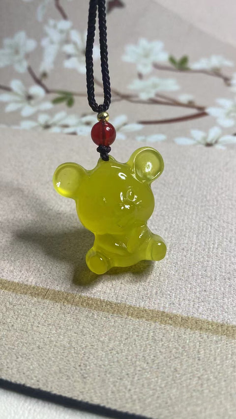 Liontin Tikus Emas Giok Cui Giok Alami Ukuran 28 * 27mm Buatan Tangan Termasuk ongkos kirim dan pajak.
