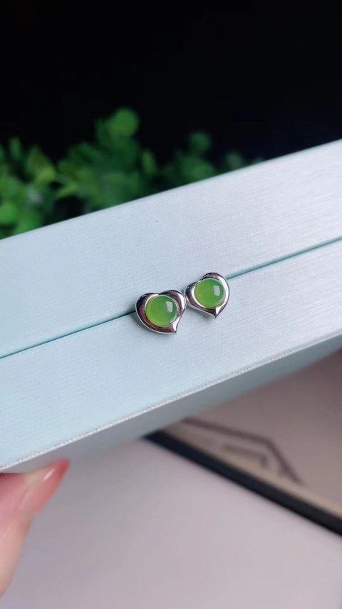 Anting Jasper Alami Bahan Pit Tua Bagian Bawah Halus dan Hangat 925 Perak Pengaturan Ukuran 0,6 * 0,6 Termasuk Pajak Pengiriman