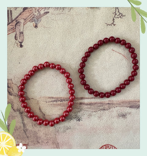 Gelang cinnabar alami, membawa keberuntungan dan membantu tidur. Kandungan cinnabar tinggi (lebih dari 95%), 6mm, harga sudah termasuk ongkos kirim dan pajak.
