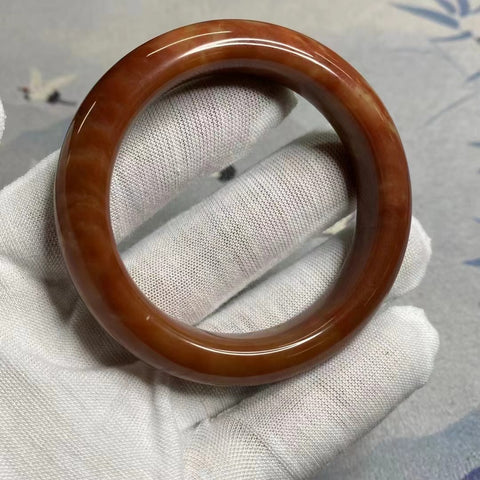 Gelang Gelang Batu Giok Giok Cui Bunga Giok Alami Ukuran 50-52mm Ukuran 51.1mm Lebar Sisi 14mm Batu Giok secara alami Pola Bunga Acak Sudah termasuk pajak pengiriman.