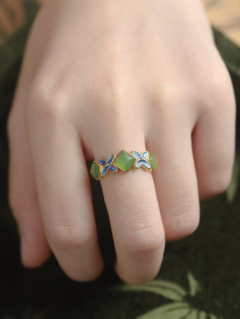 Cincin batu giok alami, terbuat dari perak 925, batu giok yang halus dan hangat, gaya yang indah, jumlah besar, sudah termasuk pajak pengiriman.