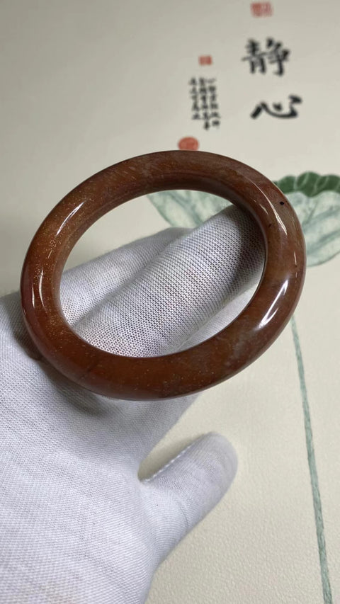 Gelang Giok Cui Alami Ukuran 50-52mm Ukuran 51.5mm Lebar Sisi 10.7mm Giok terjadi secara alami Pola acak Termasuk pajak pengiriman.