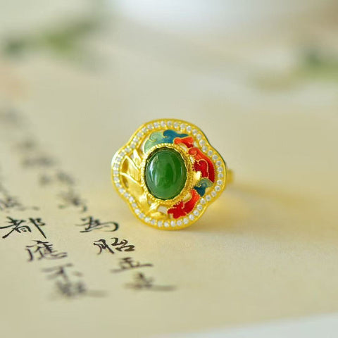 11564-2 Cincin Jasper Alami Ukuran 10 * 12mm 925 Pengaturan Perak Giok halus dan hangat, gaya yang indah, sudah termasuk ongkos kirim dan pajak.