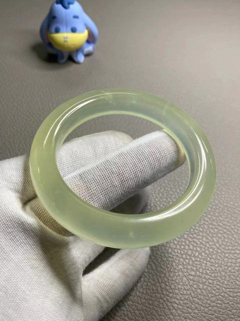 Gelang Es Giok Cui Giok Alami Ukuran 54-56mm Ukuran 55.2mm Lebar Sisi 12mm Sudah termasuk pajak pengiriman Giok secara alamiah Pola acak Sudah termasuk pajak pengiriman