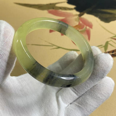 Gelang Lukisan Tinta Giok Halus Gelang Lukisan Tinta Giok Lanskap 60mm Lebar 12.7mm Giok adalah pola alami dan acak Sudah termasuk ongkos kirim dan pajak.