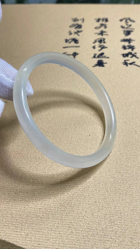 Gelang Garis Kecantikan Gelang Kecantikan Giok Cui Jade Alami & nbsp; Ukuran 54-56mm Ukuran 55.7mm Lebar Sisi 7.5mm Giok terjadi secara alami Pola acak Termasuk Pajak Pengiriman