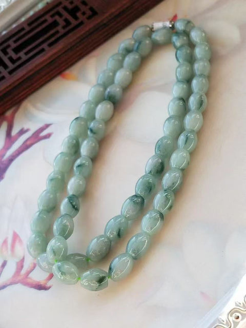 Kalung bunga terapung dari batu giok alami Ukuran 8 * 10mm Batu giok halus dan hangat Termasuk pajak pengiriman